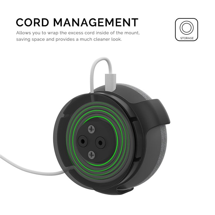 AHASTYLE PT62-G for Google Home Mini Wall Mount Bracket Holder Smart Speaker Cord Management Storage Hanger - Black