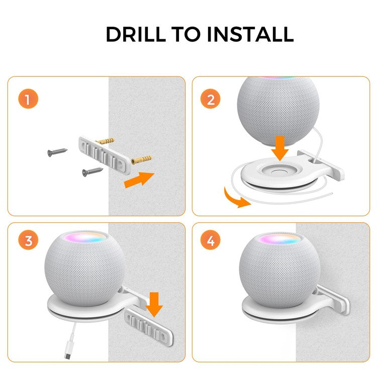 AHASTYLE PT149 For Apple HomePod Mini Smart Speaker Wall Mount Holder Bracket Hanger - White