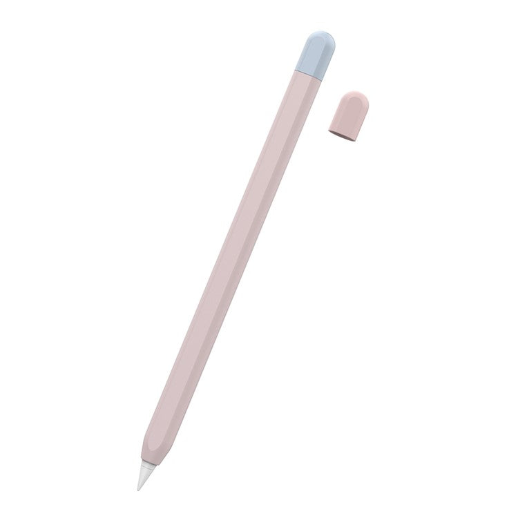 AHASTYLE PT65-2 for Apple Pencil (2nd Generation) Touch Pen Protective Sleeve Contrast Color Stylus Pen Silicone Case - Pink / Baby Blue