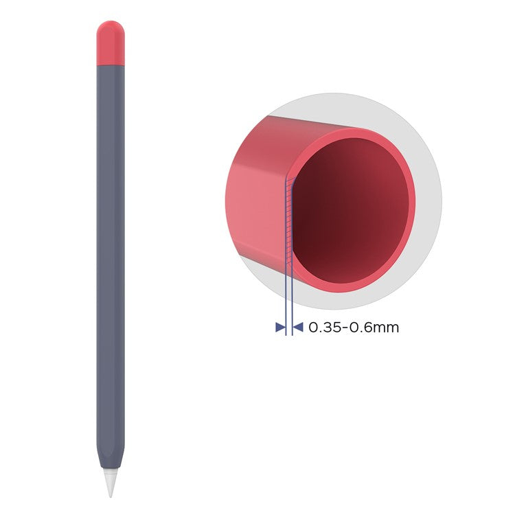 AHASTYLE PT65-2 Silicone Sleeve for Apple Pencil (2nd Generation), Contrast Color Stylus Pen Soft Protective Cover - Midnight Blue / Red