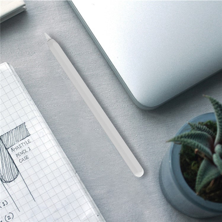 AHASTYLE PT65 Silicone Case for Apple Pencil (2nd Generation), Stylus Pen Protective Sleeve Cover - White