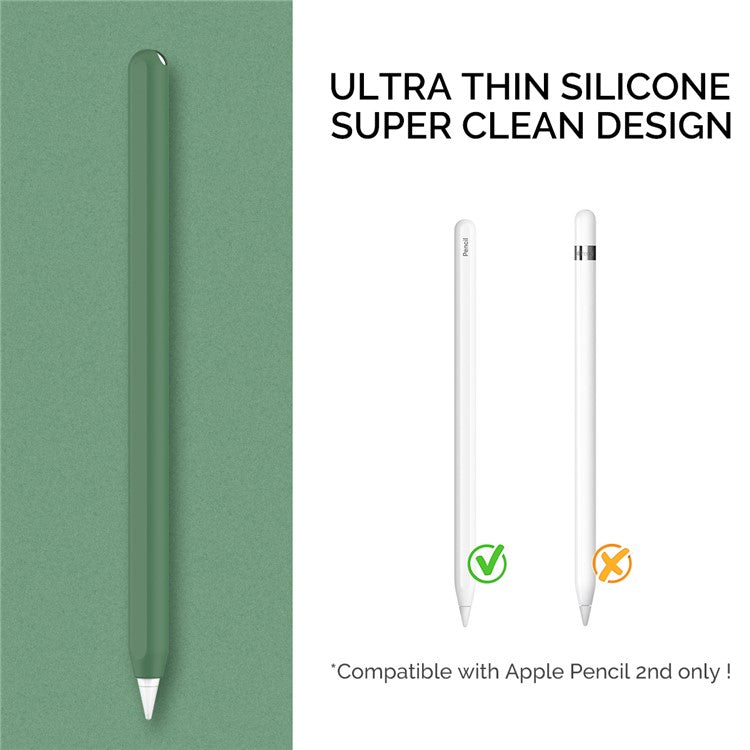 AHASTYLE PT65 Silicone Case for Apple Pencil (2nd Generation), Stylus Pen Protective Sleeve Cover - Alpine Green