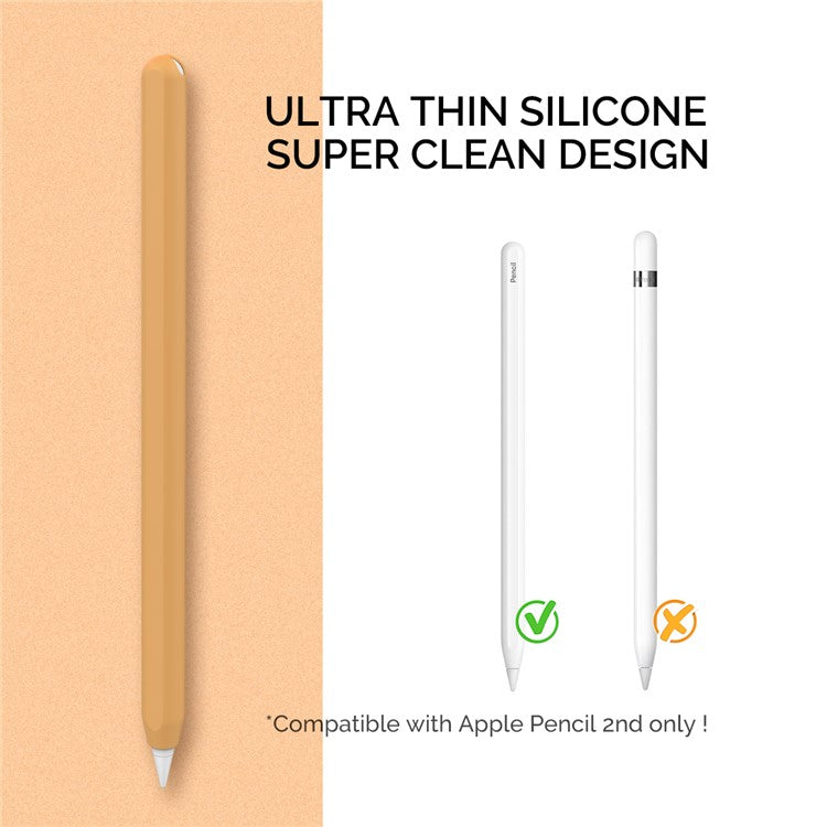 AHASTYLE PT65 Silicone Case for Apple Pencil (2nd Generation), Stylus Pen Protective Sleeve Cover - Orange