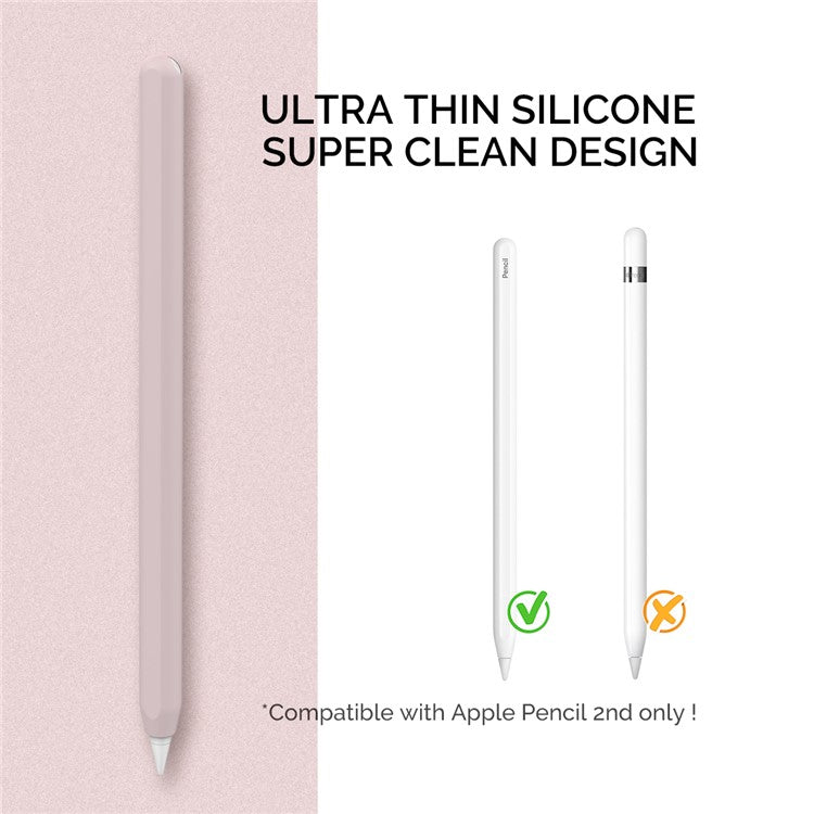 AHASTYLE PT65 Silicone Case for Apple Pencil (2nd Generation), Stylus Pen Protective Sleeve Cover - Pink