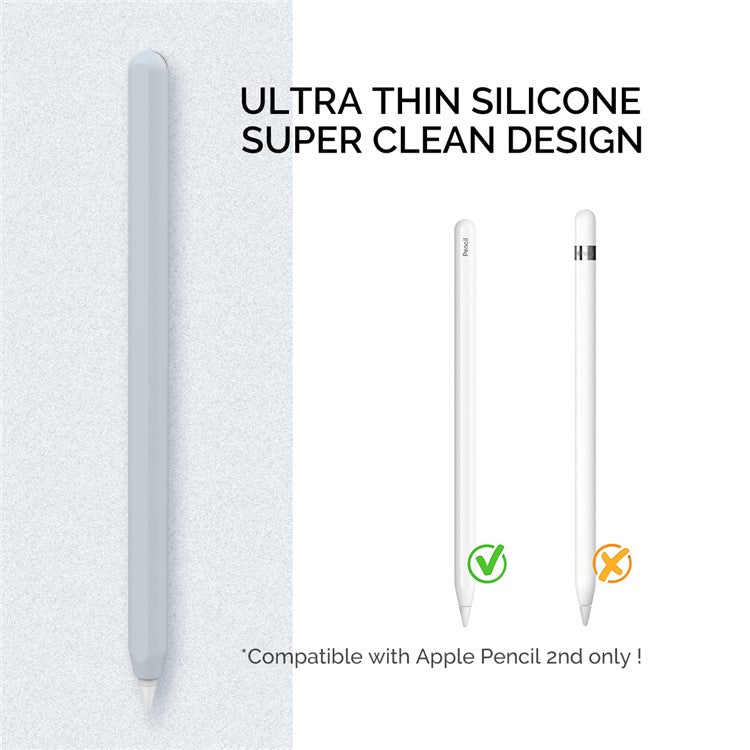 AHASTYLE PT65 Silicone Case for Apple Pencil (2nd Generation), Stylus Pen Protective Sleeve Cover - Light Blue