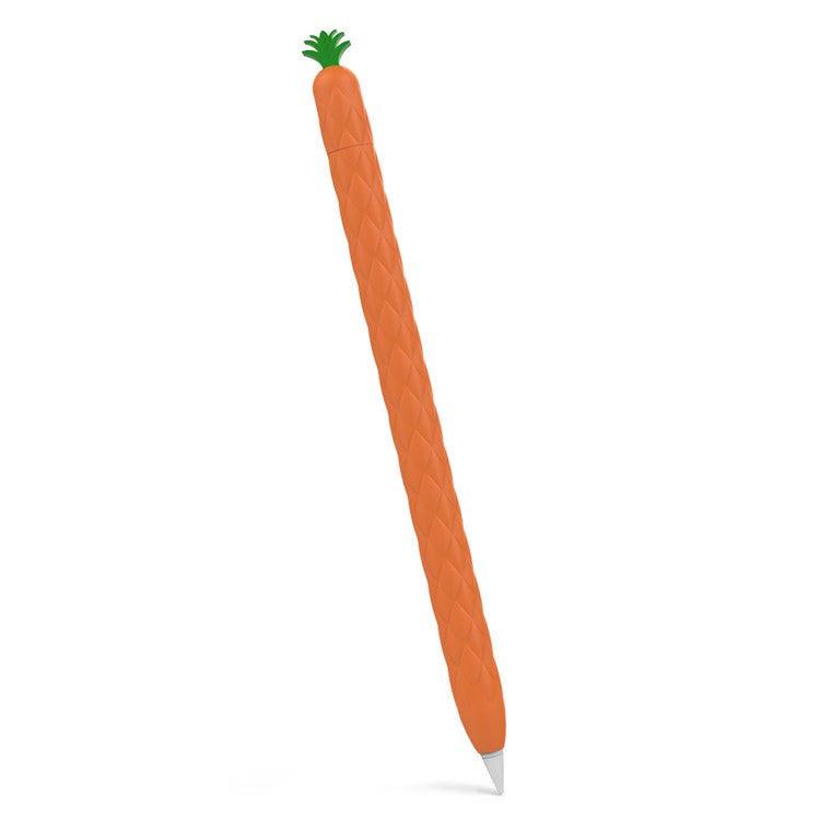 AHASTYLE PT106-2 for Apple Pencil Pro / Pencil (2nd Generation) Stylus Pen Silicone Skin Case Pineapple Style Protective Cover - Orange