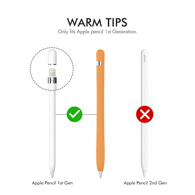 AHASTYLE PT93 Silicone Case for Apple Pencil (1st Generation), Stylus Pen Sleeve Skin-touch Capacitive Pen Cover - Orange