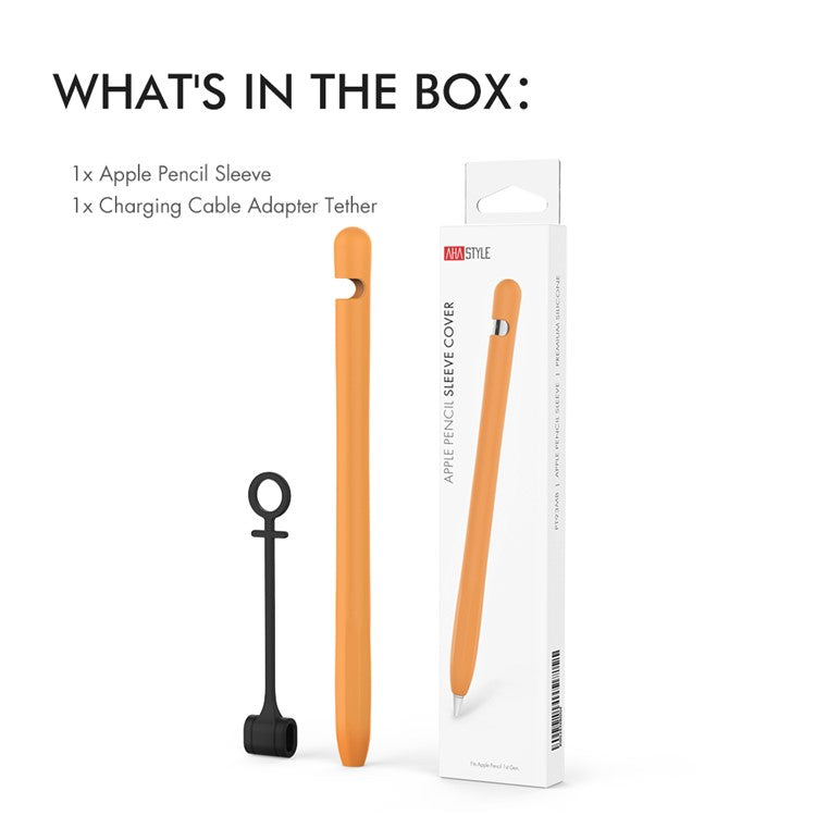 AHASTYLE PT93 Silicone Case for Apple Pencil (1st Generation), Stylus Pen Sleeve Skin-touch Capacitive Pen Cover - Orange