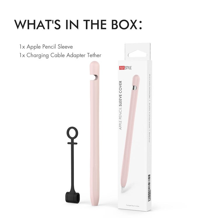 AHASTYLE PT93 Silicone Case for Apple Pencil (1st Generation), Stylus Pen Sleeve Skin-touch Capacitive Pen Cover - Pink