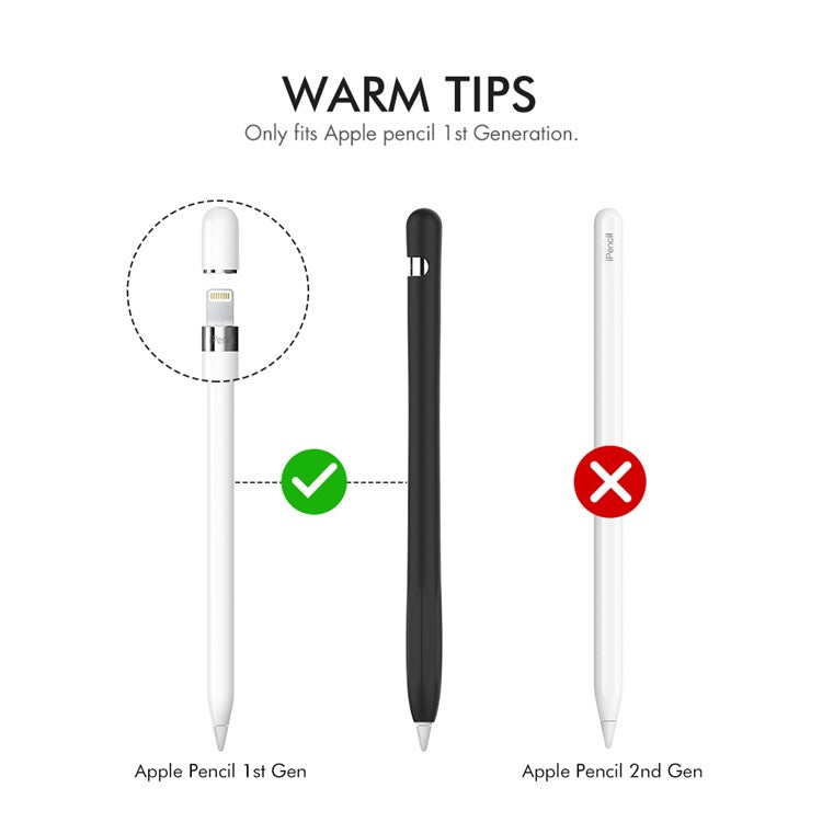 AHASTYLE PT93 Silicone Case for Apple Pencil (1st Generation), Stylus Pen Sleeve Skin-touch Capacitive Pen Cover - Black