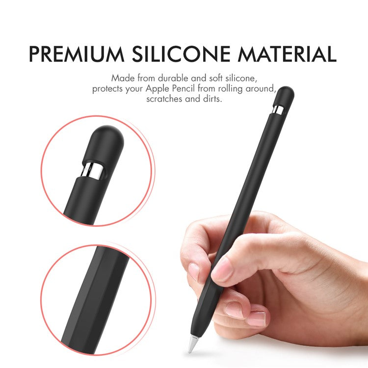 AHASTYLE PT93 Silicone Case for Apple Pencil (1st Generation), Stylus Pen Sleeve Skin-touch Capacitive Pen Cover - Black