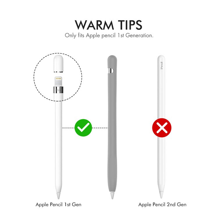 AHASTYLE PT93 Silicone Case for Apple Pencil (1st Generation), Stylus Pen Sleeve Skin-touch Capacitive Pen Cover - Grey