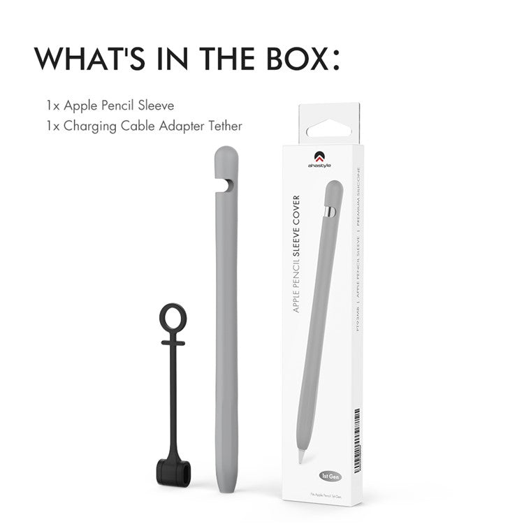 AHASTYLE PT93 Silicone Case for Apple Pencil (1st Generation), Stylus Pen Sleeve Skin-touch Capacitive Pen Cover - Grey