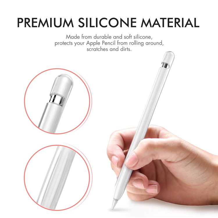 AHASTYLE PT93 Silicone Case for Apple Pencil (1st Generation), Stylus Pen Sleeve Skin-touch Capacitive Pen Cover - Transparent