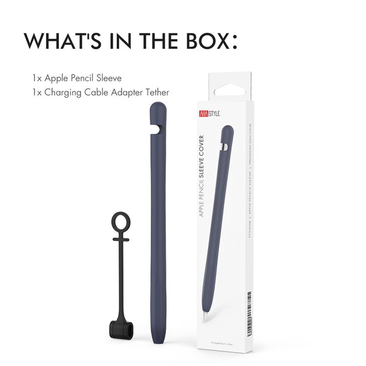 AHASTYLE PT93 Silicone Case for Apple Pencil (1st Generation), Stylus Pen Sleeve Skin-touch Capacitive Pen Cover - Midnight Blue