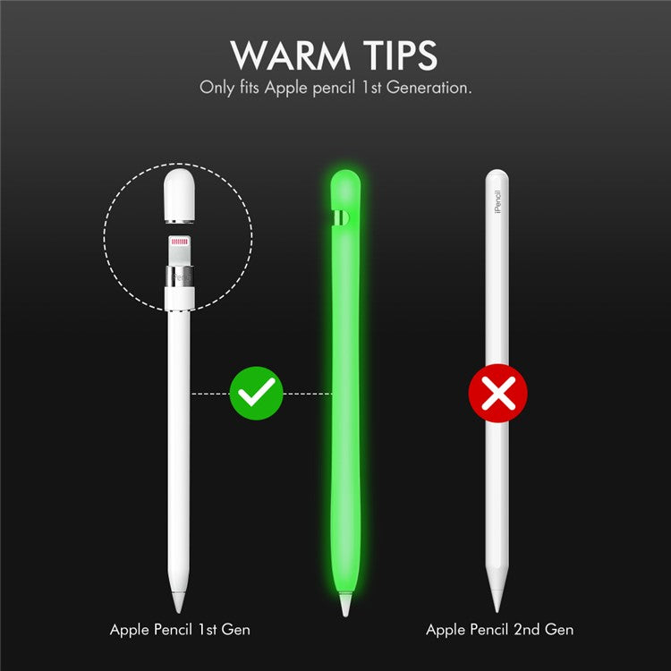 AHASTYLE PT93 Silicone Case for Apple Pencil (1st Generation), Stylus Pen Sleeve Skin-touch Capacitive Pen Cover - Luminous Green