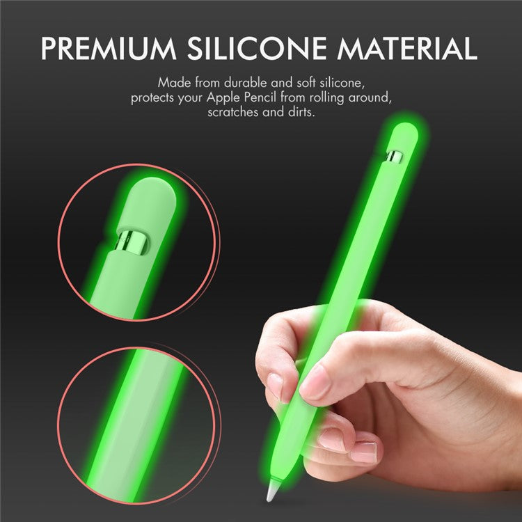 AHASTYLE PT93 Silicone Case for Apple Pencil (1st Generation), Stylus Pen Sleeve Skin-touch Capacitive Pen Cover - Luminous Green