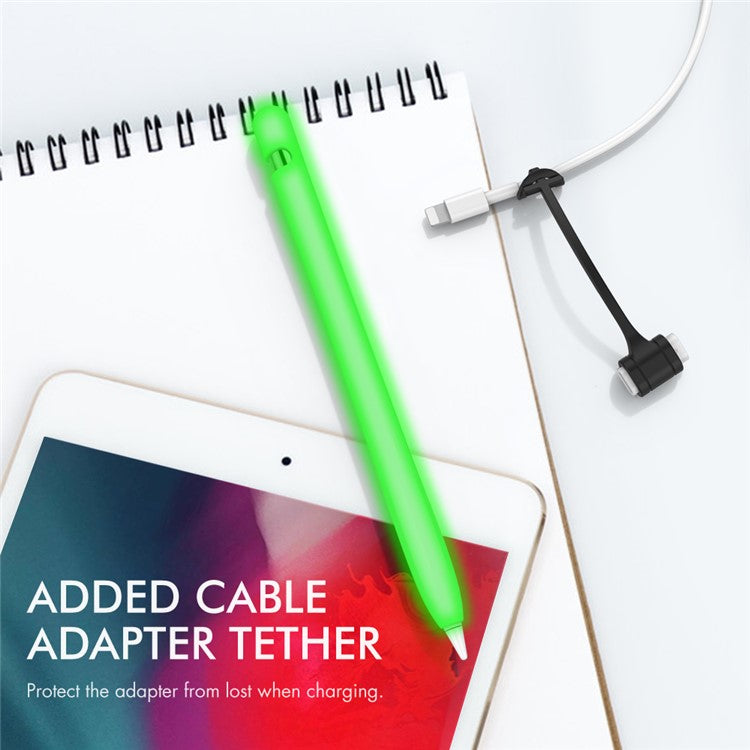 AHASTYLE PT93 Silicone Case for Apple Pencil (1st Generation), Stylus Pen Sleeve Skin-touch Capacitive Pen Cover - Luminous Green