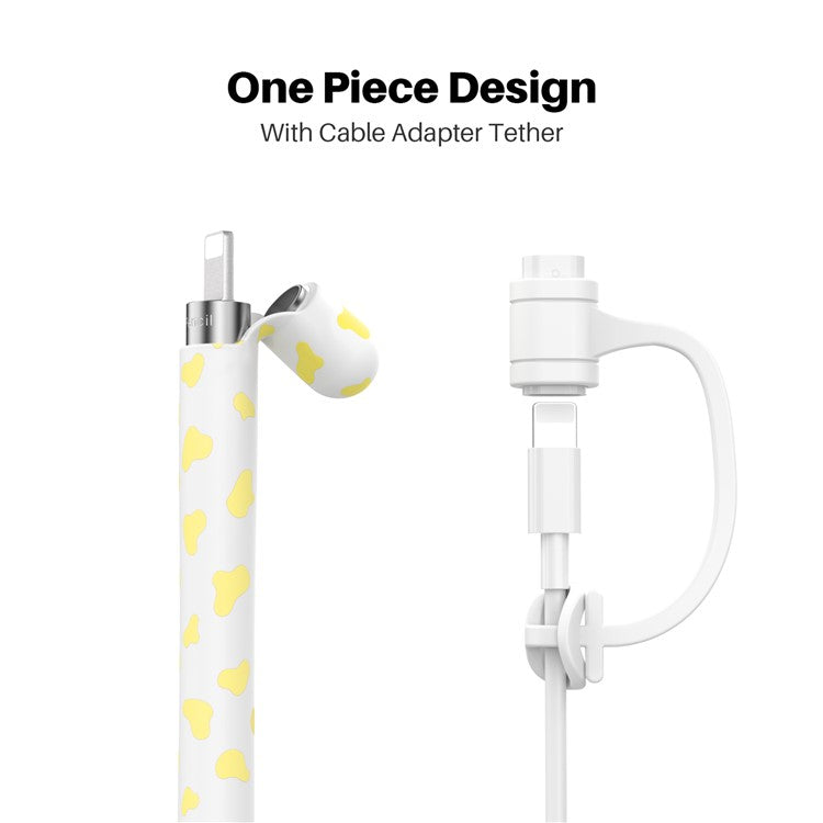 AHASTYLE PT93CW Silicone Skin Case for Apple Pencil (1st Generation), Skin-touch Stylus Pen Protective Cover - Yellow