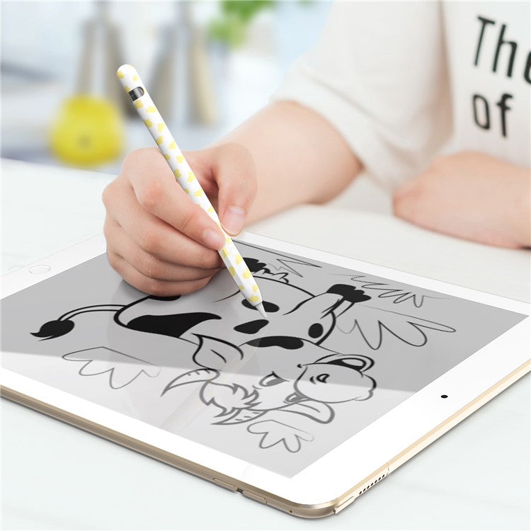 AHASTYLE PT93CW Silicone Skin Case for Apple Pencil (1st Generation), Skin-touch Stylus Pen Protective Cover - Yellow