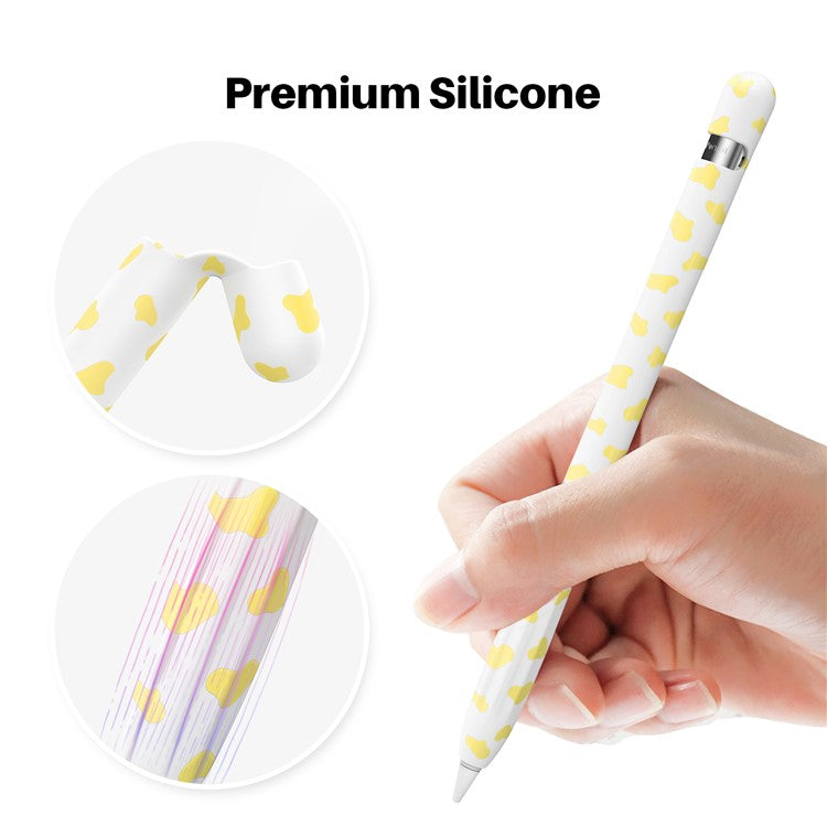 AHASTYLE PT93CW Silicone Skin Case for Apple Pencil (1st Generation), Skin-touch Stylus Pen Protective Cover - Yellow