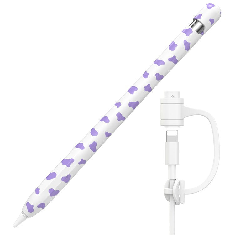 AHASTYLE PT93CW Silicone Skin Case for Apple Pencil (1st Generation), Skin-touch Stylus Pen Protective Cover - Purple