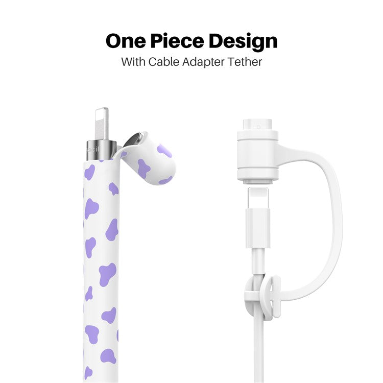 AHASTYLE PT93CW Silicone Skin Case for Apple Pencil (1st Generation), Skin-touch Stylus Pen Protective Cover - Purple