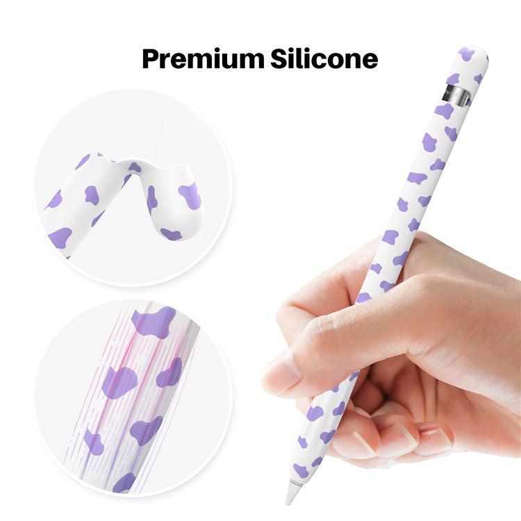 AHASTYLE PT93CW Silicone Skin Case for Apple Pencil (1st Generation), Skin-touch Stylus Pen Protective Cover - Purple