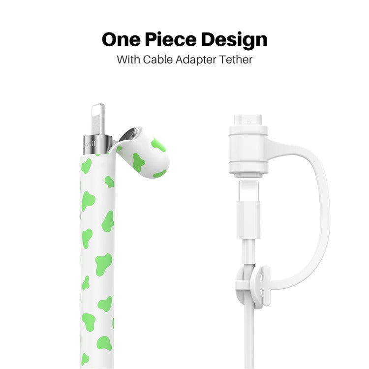 AHASTYLE PT93CW Silicone Skin Case for Apple Pencil (1st Generation), Skin-touch Stylus Pen Protective Cover - Green