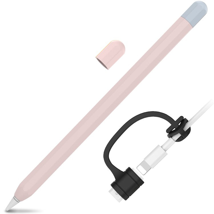 AHASTYLE PT94 Silicone Case for Apple Pencil (1st Generation), Stylus Pen Sleeve Contrast Color Protective Cover - Pink / Baby Blue