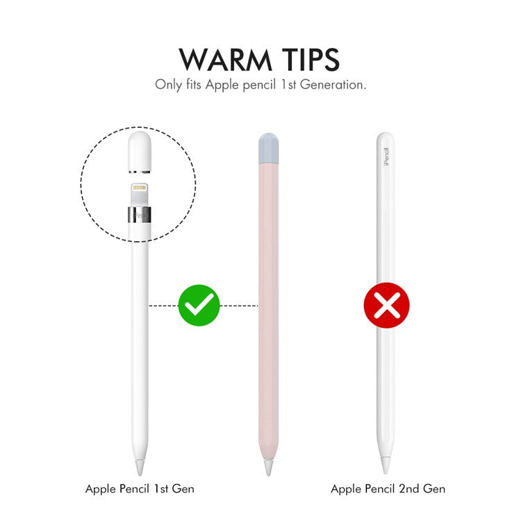 AHASTYLE PT94 Silicone Case for Apple Pencil (1st Generation), Stylus Pen Sleeve Contrast Color Protective Cover - Pink / Baby Blue