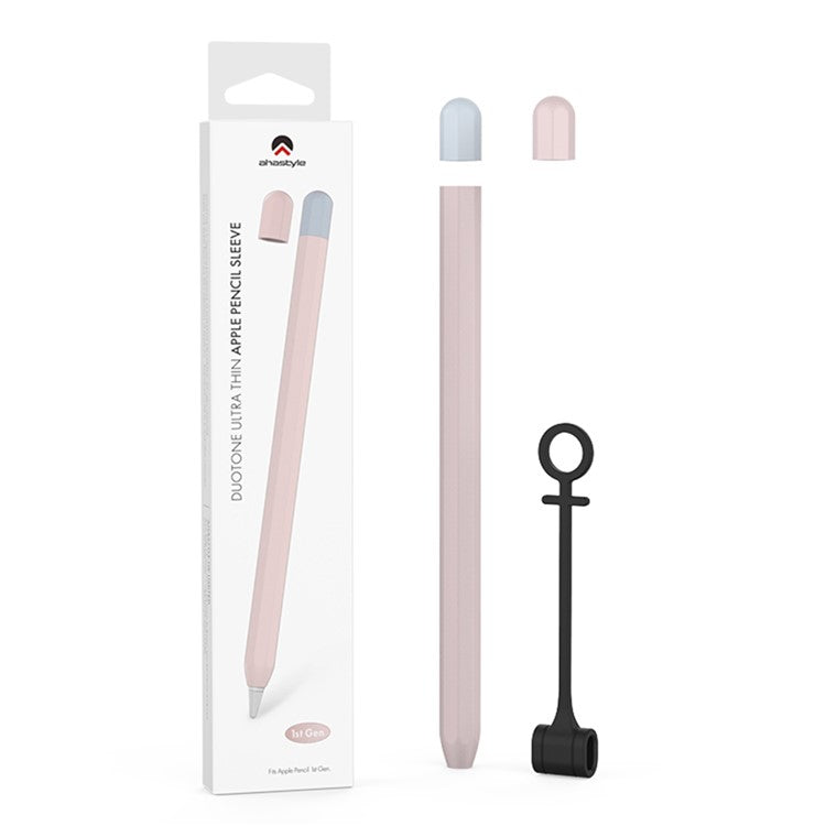 AHASTYLE PT94 Silicone Case for Apple Pencil (1st Generation), Stylus Pen Sleeve Contrast Color Protective Cover - Pink / Baby Blue