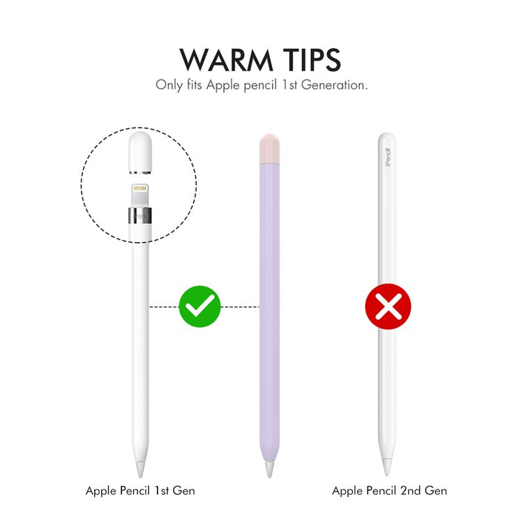 AHASTYLE PT94 Silicone Case for Apple Pencil (1st Generation), Stylus Pen Sleeve Contrast Color Protective Cover - Purple / Pink