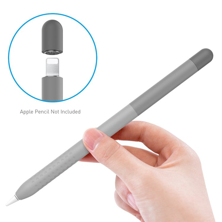 AHASTYLE PT102-1 Silicone Case for Apple Pencil (1st Generation) , Gradient Color Anti-slip Ultra Thin Stylus Pen Cover - Grey