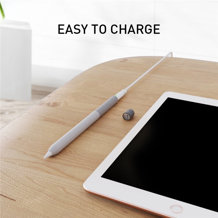 AHASTYLE PT102-1 Silicone Case for Apple Pencil (1st Generation) , Gradient Color Anti-slip Ultra Thin Stylus Pen Cover - Grey