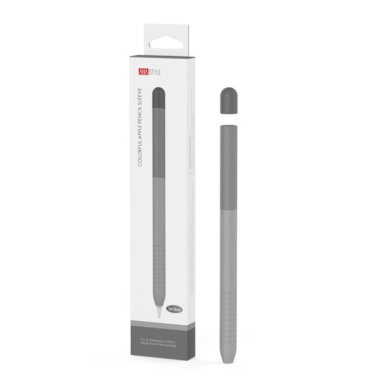 AHASTYLE PT102-1 Silicone Case for Apple Pencil (1st Generation) , Gradient Color Anti-slip Ultra Thin Stylus Pen Cover - Grey