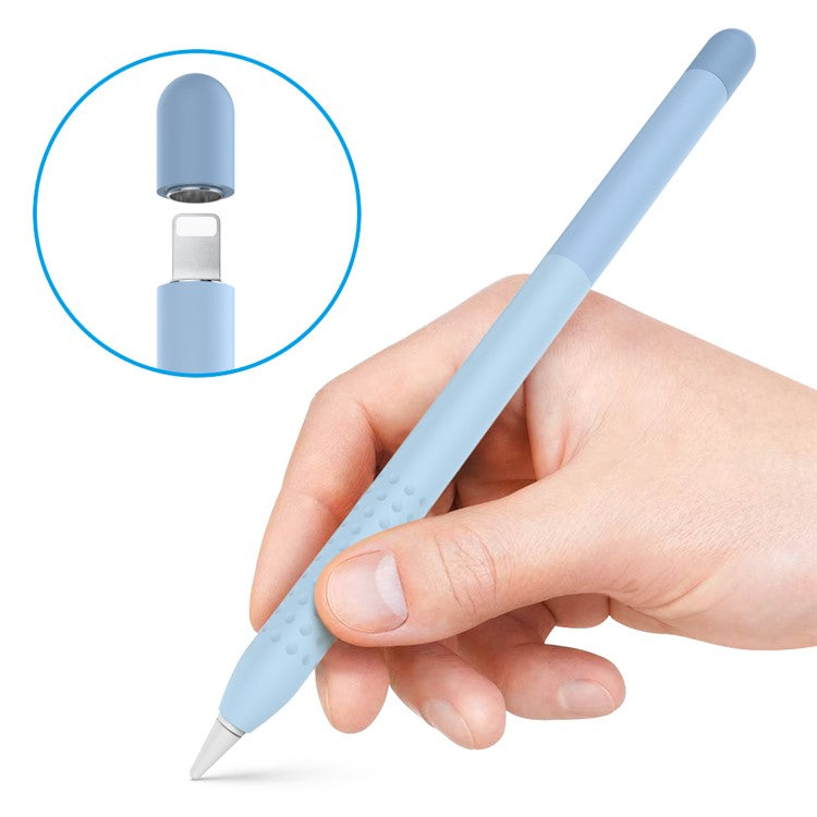 AHASTYLE PT102-1 Silicone Case for Apple Pencil (1st Generation), Gradient Color Anti-slip Ultra Thin Stylus Pen Cover - Blue