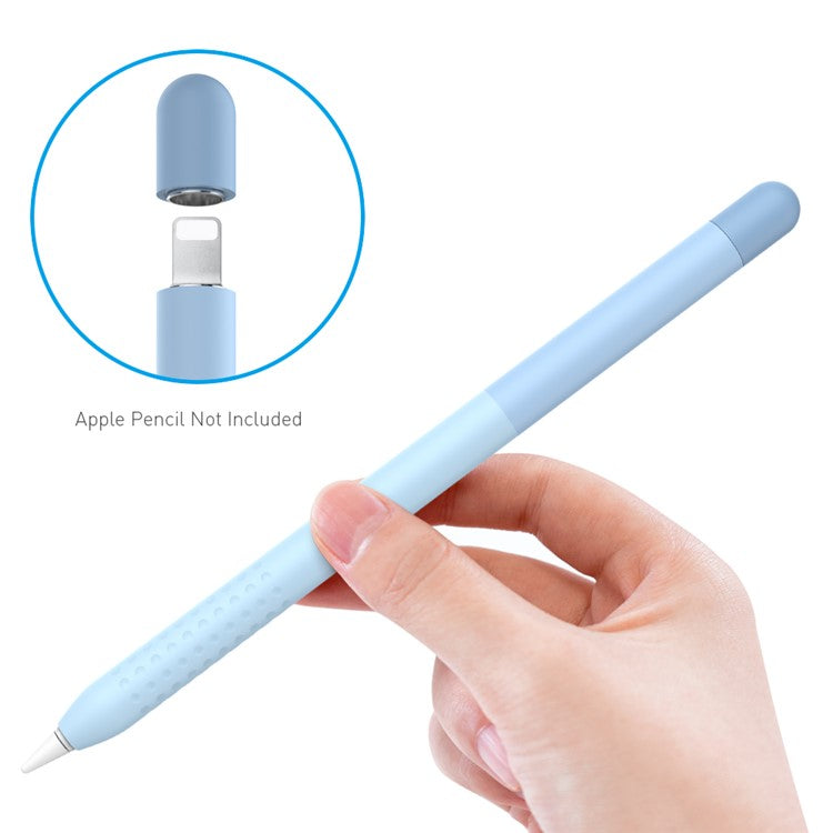 AHASTYLE PT102-1 Silicone Case for Apple Pencil (1st Generation), Gradient Color Anti-slip Ultra Thin Stylus Pen Cover - Blue