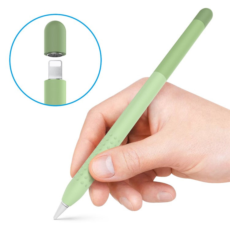 AHASTYLE PT102-1 Silicone Case for Apple Pencil (1st Generation) , Gradient Color Anti-slip Ultra Thin Stylus Pen Cover - Green