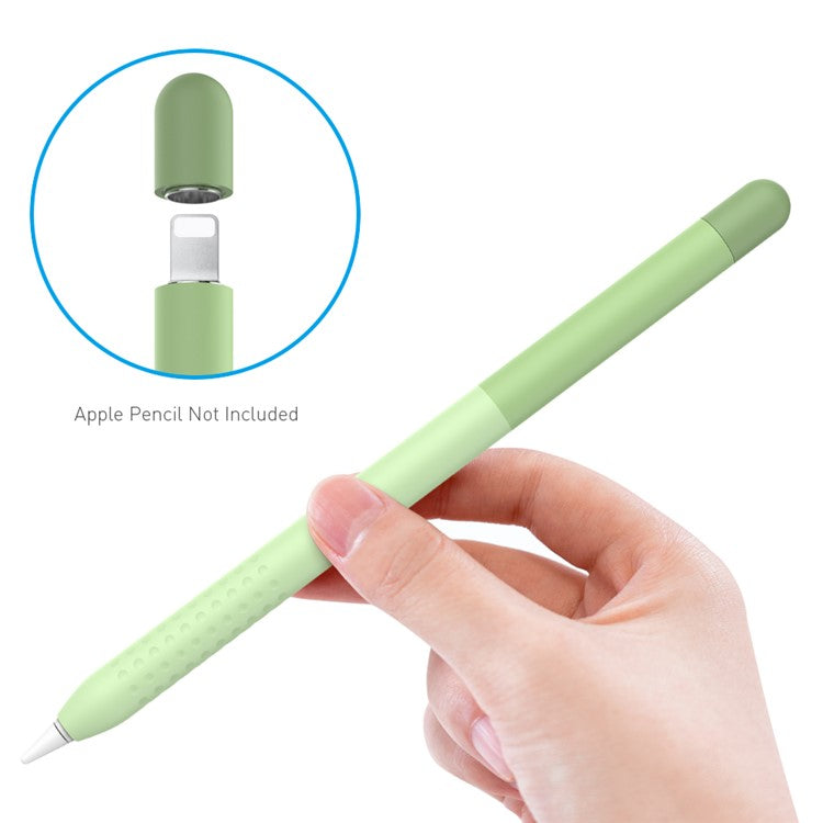 AHASTYLE PT102-1 Silicone Case for Apple Pencil (1st Generation) , Gradient Color Anti-slip Ultra Thin Stylus Pen Cover - Green