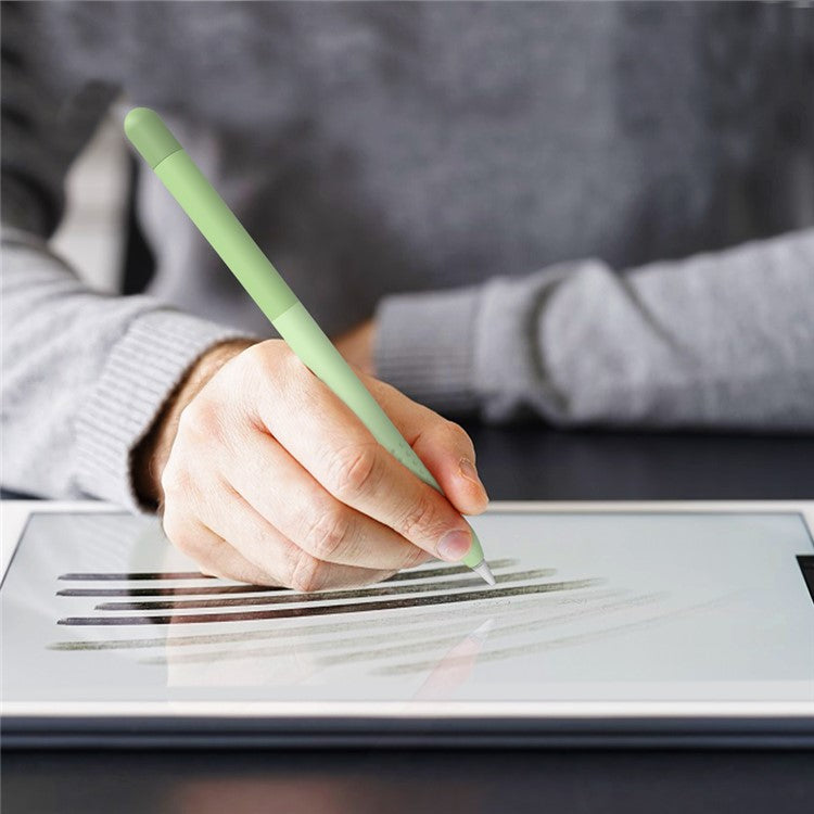 AHASTYLE PT102-1 Silicone Case for Apple Pencil (1st Generation) , Gradient Color Anti-slip Ultra Thin Stylus Pen Cover - Green