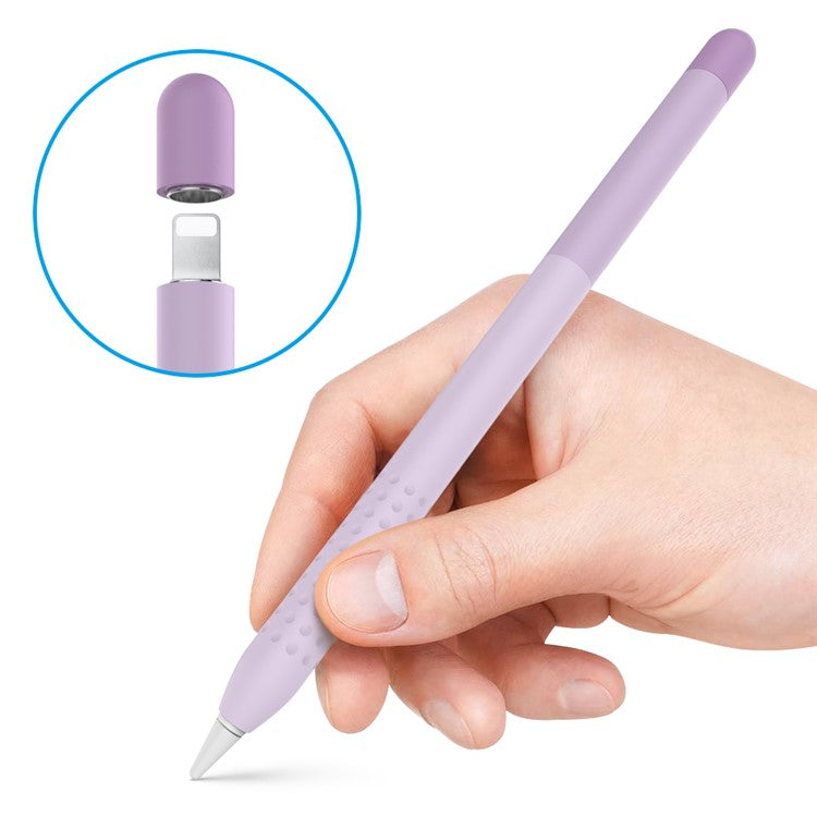 AHASTYLE PT102-1 Silicone Case for Apple Pencil (1st Generation) , Gradient Color Anti-slip Ultra Thin Stylus Pen Cover - Purple