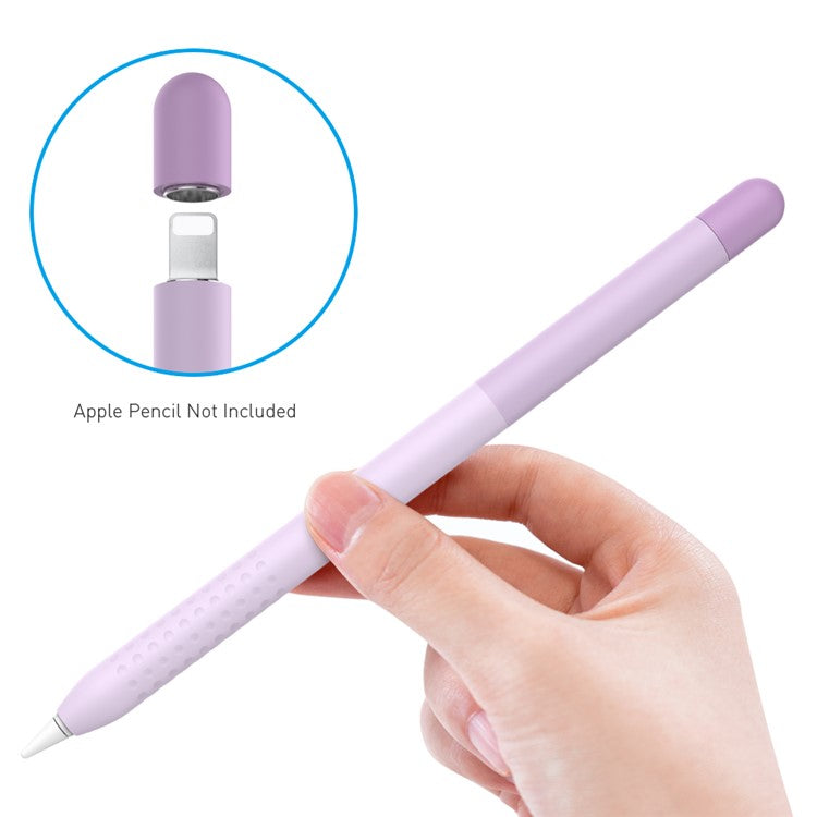 AHASTYLE PT102-1 Silicone Case for Apple Pencil (1st Generation) , Gradient Color Anti-slip Ultra Thin Stylus Pen Cover - Purple