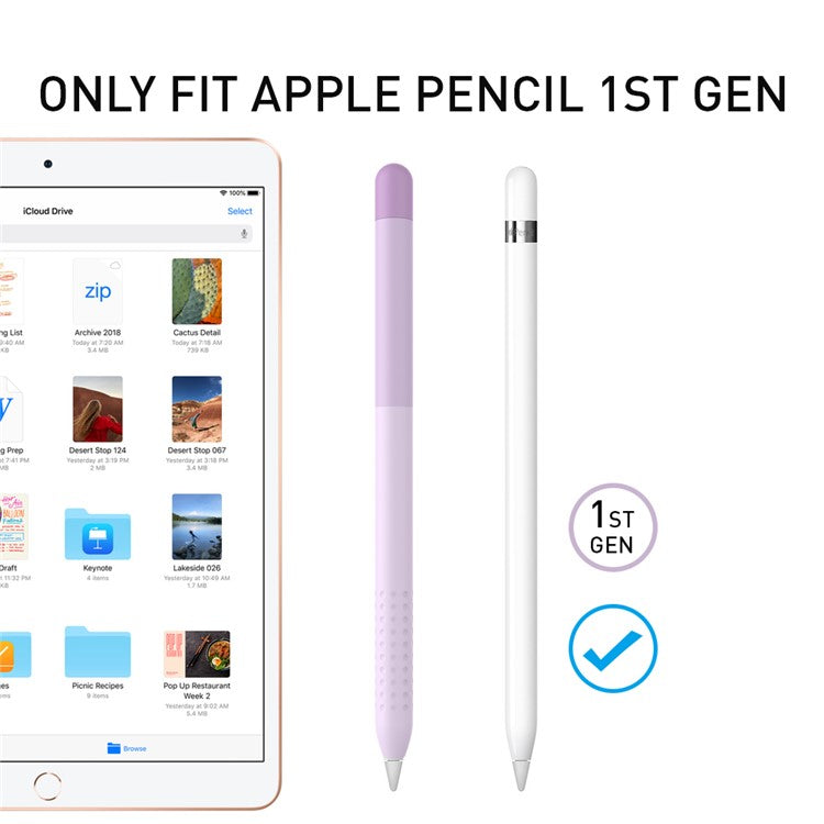 AHASTYLE PT102-1 Silicone Case for Apple Pencil (1st Generation) , Gradient Color Anti-slip Ultra Thin Stylus Pen Cover - Purple