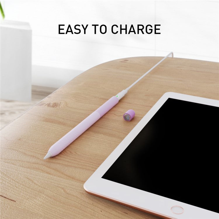 AHASTYLE PT102-1 Silicone Case for Apple Pencil (1st Generation) , Gradient Color Anti-slip Ultra Thin Stylus Pen Cover - Purple