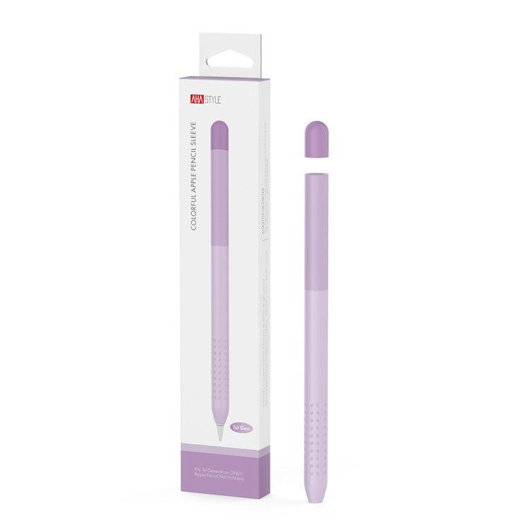 AHASTYLE PT102-1 Silicone Case for Apple Pencil (1st Generation) , Gradient Color Anti-slip Ultra Thin Stylus Pen Cover - Purple