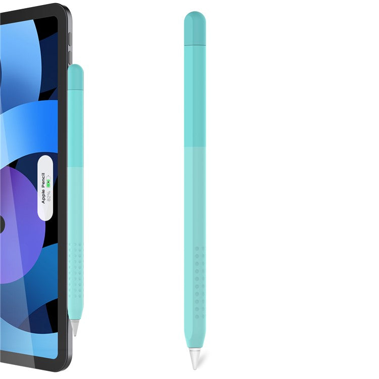 AHASTYLE PT102-1 Silicone Case for Apple Pencil (1st Generation) , Gradient Color Anti-slip Ultra Thin Stylus Pen Cover - Emerald Green