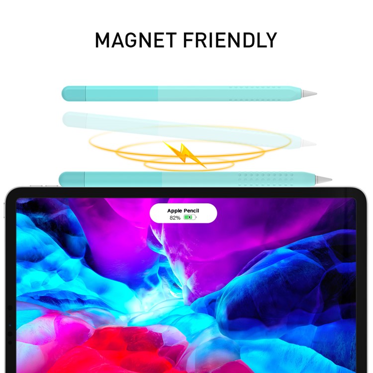 AHASTYLE PT102-1 Silicone Case for Apple Pencil (1st Generation) , Gradient Color Anti-slip Ultra Thin Stylus Pen Cover - Emerald Green
