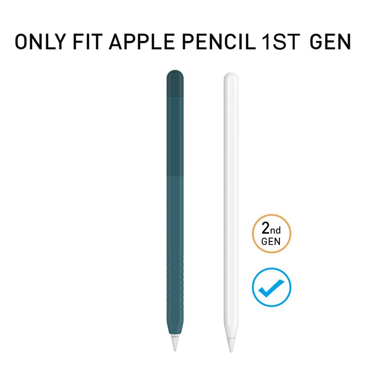 AHASTYLE PT102-1 Silicone Case for Apple Pencil (1st Generation) , Gradient Color Anti-slip Ultra Thin Stylus Pen Cover - Blackish Green
