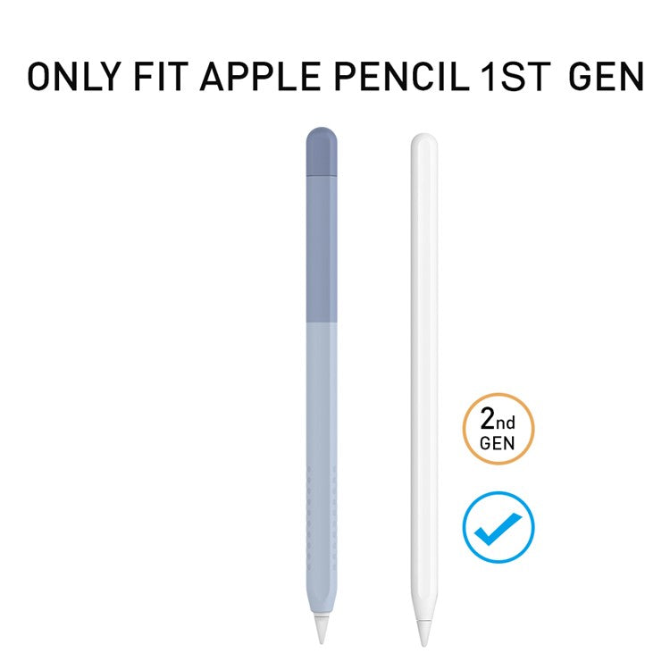 AHASTYLE PT102-1 Silicone Case for Apple Pencil (1st Generation) , Gradient Color Anti-slip Ultra Thin Stylus Pen Cover - Rock Grey